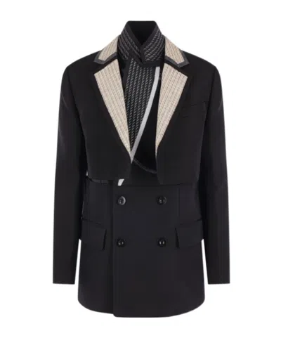 Sacai Long-sleeved Casual Jacket In Black
