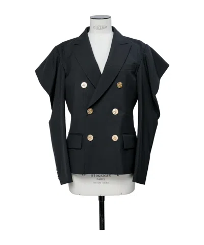 Sacai Long-sleeved Suit Jacket In Black
