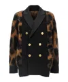Sacai Cardigan With Double-breasted Insert In Multi