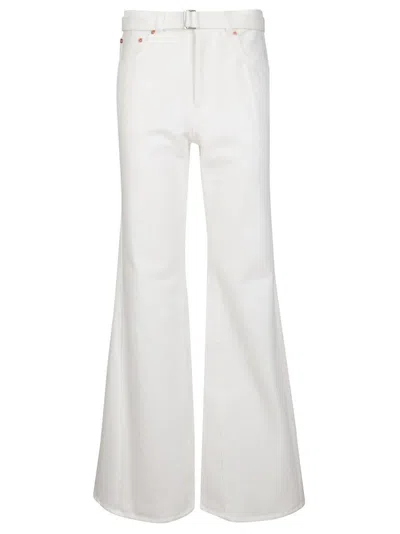 Sacai Mid-rise Flared Jeans In White