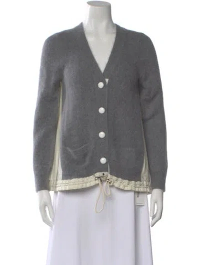 Pre-owned Sacai Luck Angora V-neck Sweater In Multi
