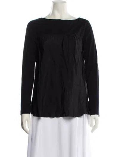 Pre-owned Sacai Luck Bateau Neckline Long Sleeve Blouse In Blue