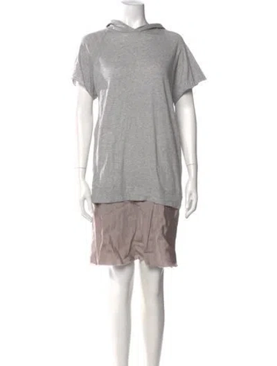 Pre-owned Sacai Luck Bateau Neckline Mini Dress In Gray