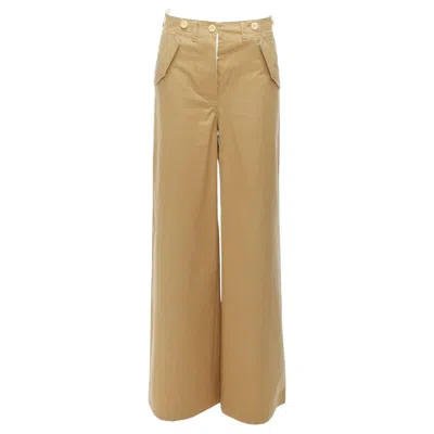 Pre-owned Sacai Luck Beige Off White Button Embellished Waistband Wide Cargo Pants