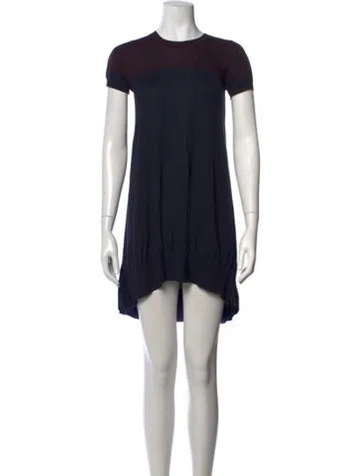 Pre-owned Sacai Luck Colorblock Pattern Mini Dress In Blue