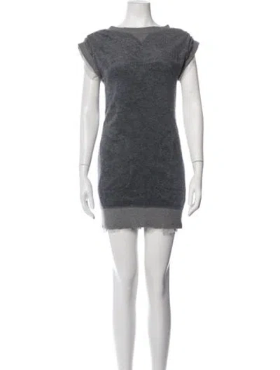 Pre-owned Sacai Luck Crew Neck Mini Dress In Blue