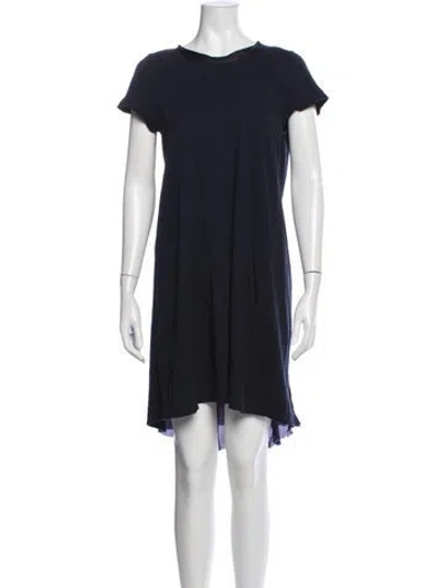 Pre-owned Sacai Luck Crew Neck Mini Dress In Blue