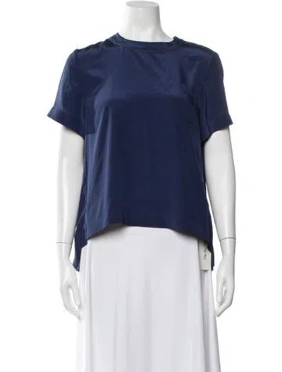 Pre-owned Sacai Luck Crew Neck Short Sleeve Top In Blue