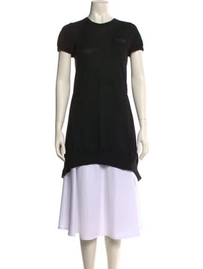 Pre-owned Sacai Luck Crew Neck Short Sleeve Tunic In Black