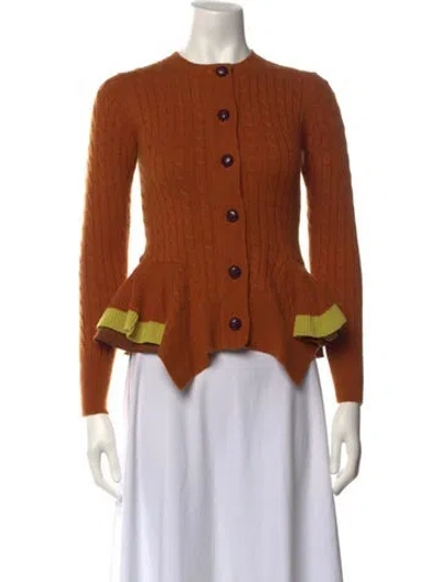 Pre-owned Sacai Luck Crew Neck Sweater In Brown/orange