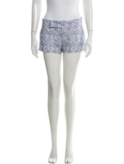 Pre-owned Sacai Luck Floral Print Mini Shorts In Blue