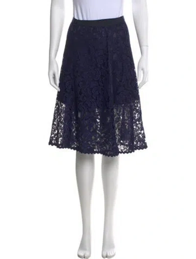 Pre-owned Sacai Luck Lace Pattern Knee-length Skirt In Blue