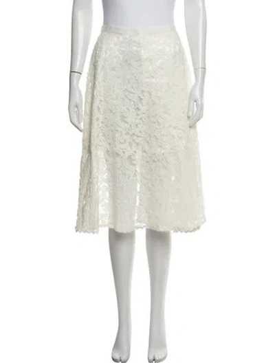 Pre-owned Sacai Luck Lace Pattern Midi Length Skirt In Neutrals