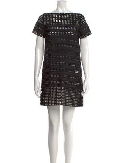 Pre-owned Sacai Luck Lace Pattern Mini Dress In Black