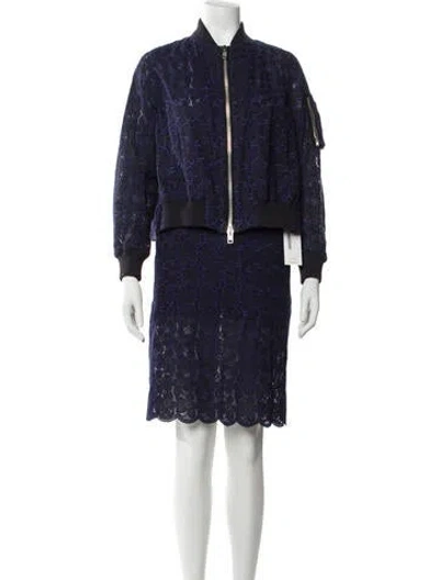 Pre-owned Sacai Luck Lace Pattern Skirt Set In Black