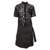 Sacai Luck Lace Wrap Skirt Effect Mini Dress In Black Polyester