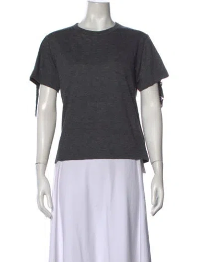 Pre-owned Sacai Luck Linen Crew Neck T-shirt In Grey