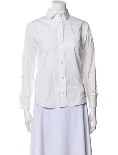 Pre-owned Sacai Luck Long Sleeve Button-up Top In White