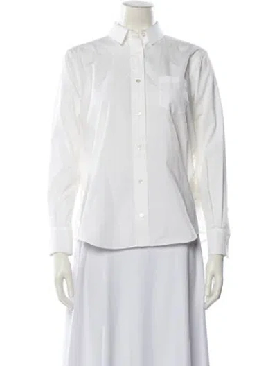 Pre-owned Sacai Luck Long Sleeve Button-up Top In White