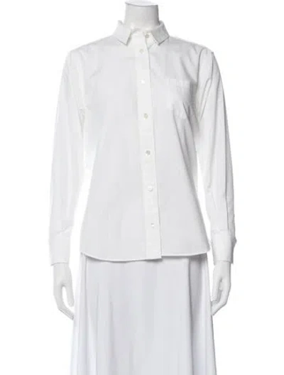 Pre-owned Sacai Luck Long Sleeve Button-up Top In White
