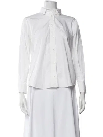 Pre-owned Sacai Luck Long Sleeve Button-up Top In White