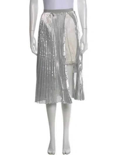 Pre-owned Sacai Luck Midi Length Skirt In Silver
