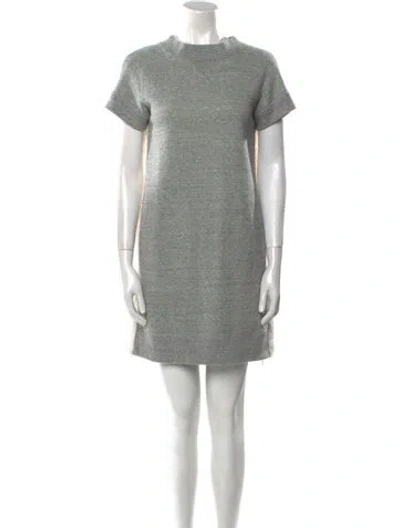 Pre-owned Sacai Luck Mock Neck Mini Dress In Gray