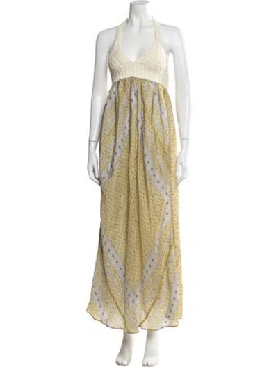 Pre-owned Sacai Luck Printed Long Dress In Multicolor