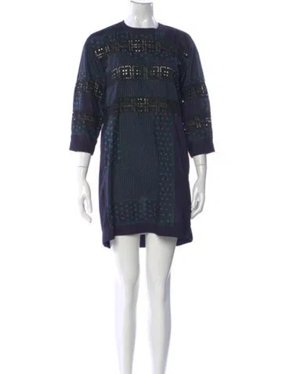 Pre-owned Sacai Luck Printed Mini Dress In Purple