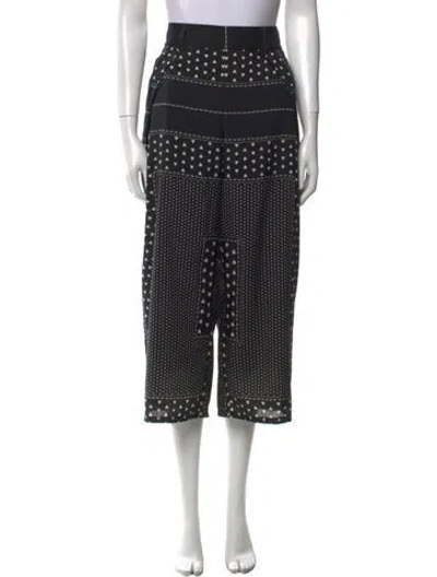 Pre-owned Sacai Luck Printed Wide Leg Pants In Black