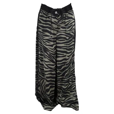Sacai Luck Sacai Patterned Wide Leg Trousers In Animal Print Polyester In Multi