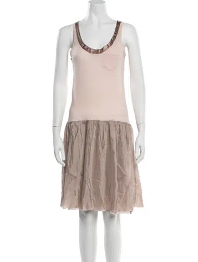 Pre-owned Sacai Luck Scoop Neck Knee-length Dress In Pink