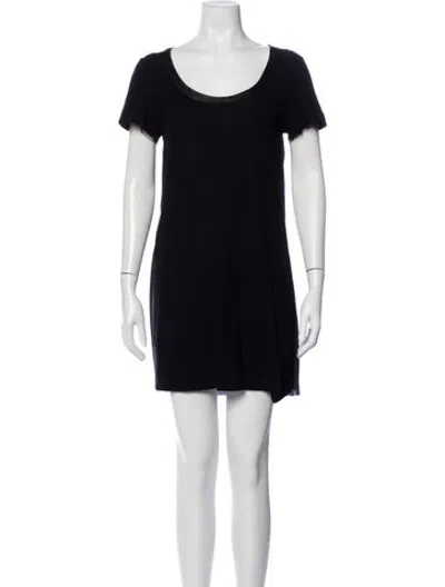 Pre-owned Sacai Luck Scoop Neck Mini Dress In Black