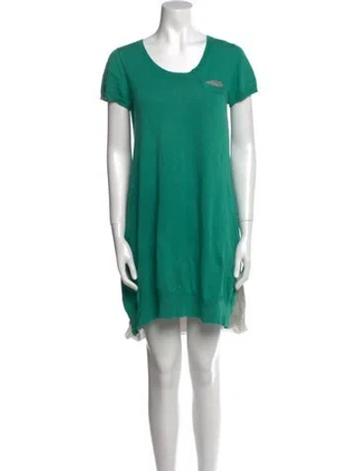 Pre-owned Sacai Luck Scoop Neck Mini Dress In Multi