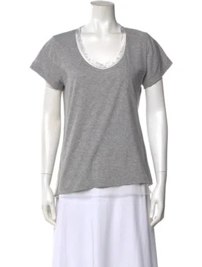 Pre-owned Sacai Luck Scoop Neck Short Sleeve T-shirt In Gray