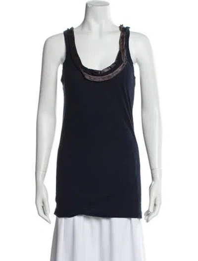 Pre-owned Sacai Luck Scoop Neck Sleeveless Top In Blue