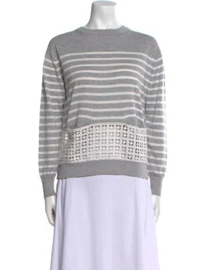 Pre-owned Sacai Luck Striped Bateau Neckline Sweater In Green