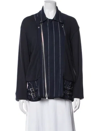 Pre-owned Sacai Luck Striped Jacket In Blue