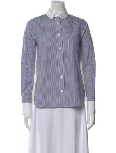 Pre-owned Sacai Luck Striped Long Sleeve Top W/ Tags In Blue