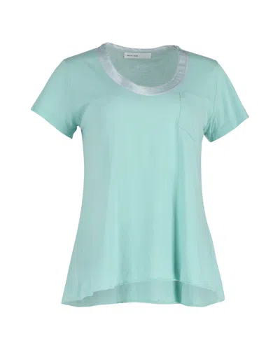Sacai Luck Tulle-lined T-shirt In Turquoise Cotton