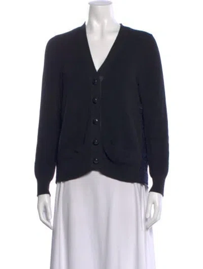 Pre-owned Sacai Luck V-neck Long Sleeve Top In Black
