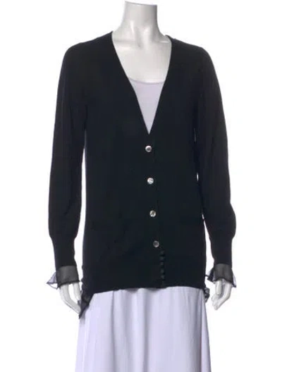 Pre-owned Sacai Luck V-neck Sweater In Blue
