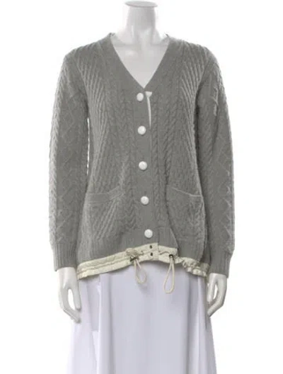 Pre-owned Sacai Luck V-neck Sweater In Gray