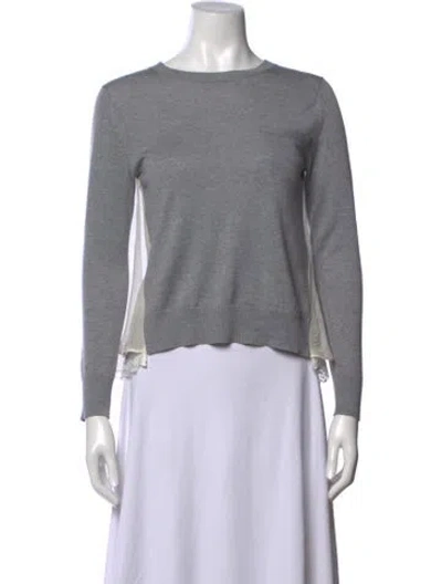 Pre-owned Sacai Luck Wool Crew Neck Sweater In Grey