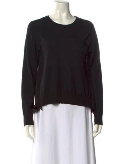 Pre-owned Sacai Luck Wool Crew Neck Sweatshirt In Black