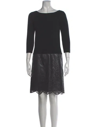 Pre-owned Sacai Luck Wool Knee-length Dress In Gray