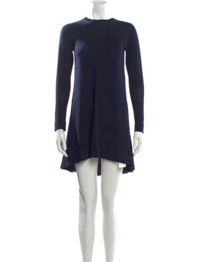 Pre-owned Sacai Luck Wool Mini Dress In Blue