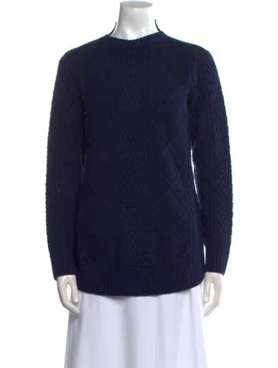 Pre-owned Sacai Luck Wool Mock Neck Sweater In Blue