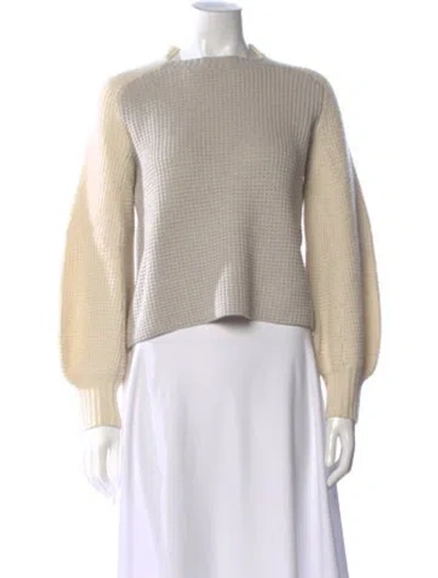Pre-owned Sacai Luck Wool Scoop Neck Sweater In Neutral