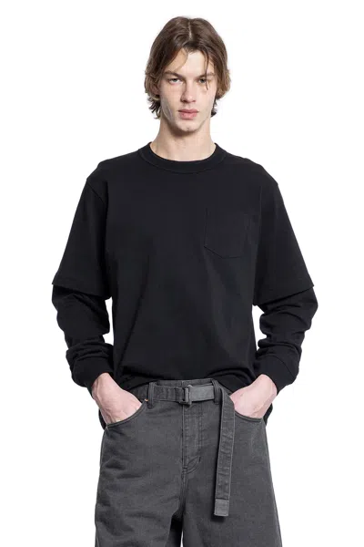 Sacai Man Black T-shirts & Tank Tops